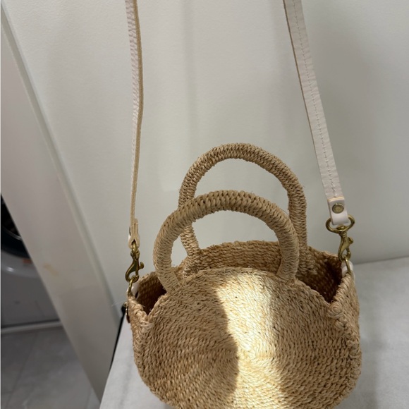 Clare V Cream Woven Straw Petit Moyen Alice Bag - Picture 3 of 8